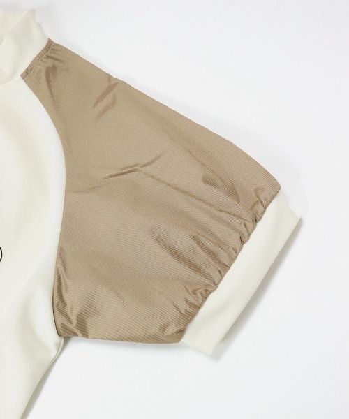 archivio(アルチビオ)の「<LADIES>異素材切替半袖プルオーバー(Tシャツ/カットソー・レディース・ホワイト×グリーン/ホワイト×ブラウン/ホワイト×ネイビー・S/M/L)」の8枚目の写真