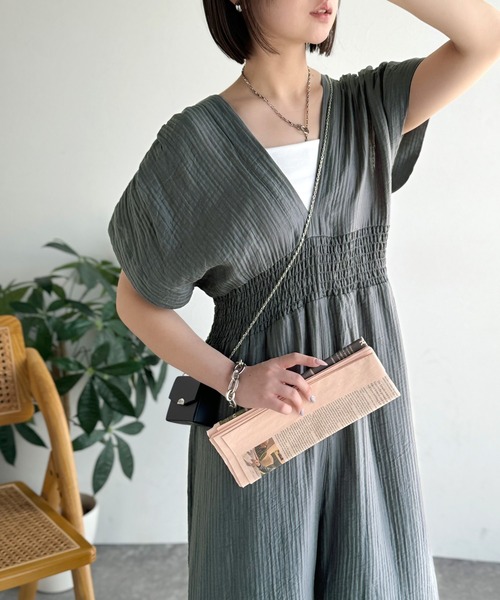classicalelf（クラシカルエルフ）の「【リニューアル！】肌にふわり。大人の余裕をまとって、今日を心地よく。レースアップバックリボンオールインワン（つなぎ/オールインワン・レディース・アイボリー/ブラック/チャコール・X-LARGE/SMALL/MEDIUM/LARGE）」の11枚目の写真
