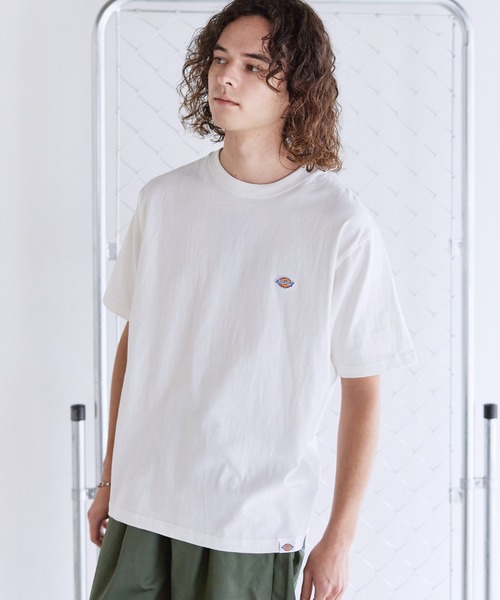 セール】Dickies 天竺ミニワッペンクルーネック半袖Tシャツ（T