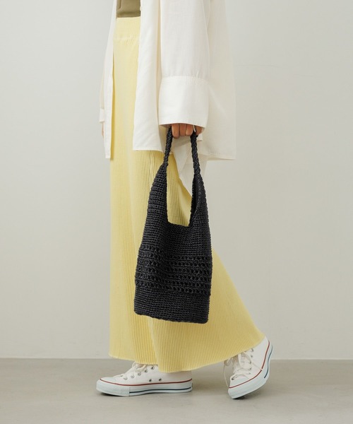 BAYFLOW（ベイフロー）の「ラメアミバッグ（ハンドバッグ・レディース・ライトグレー/ブラック/ベビーピンク・FREE）」の8枚目の写真