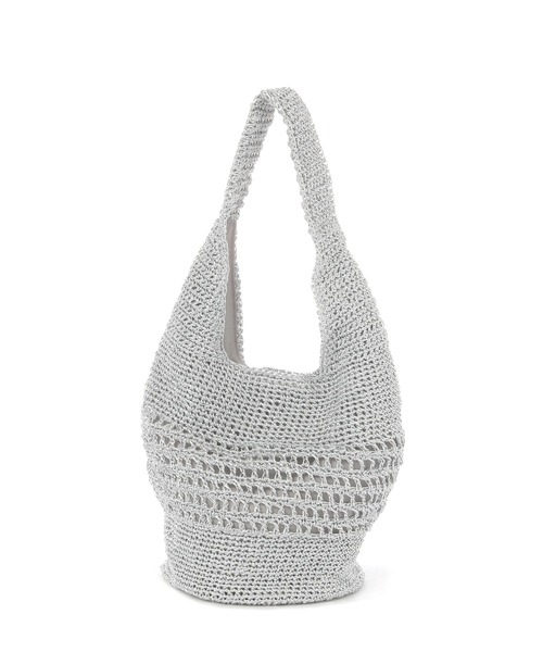 BAYFLOW（ベイフロー）の「ラメアミバッグ（ハンドバッグ・レディース・ライトグレー/ブラック/ベビーピンク・FREE）」の14枚目の写真