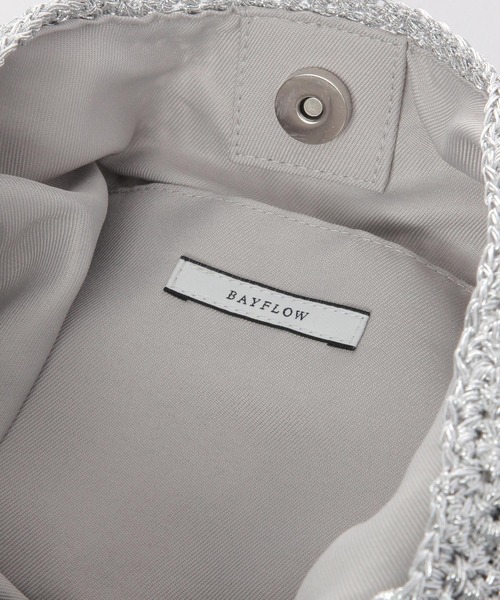 BAYFLOW（ベイフロー）の「ラメアミバッグ（ハンドバッグ・レディース・ライトグレー/ブラック/ベビーピンク・FREE）」の21枚目の写真