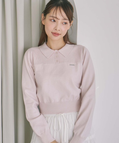 【タグ付き新品未使用品】piumヨーク切替ハートボタンニット ヨーク切替ハートボタンニット – pium