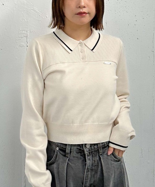 セール】ヨーク切替ポロニット（ニット/セーター）｜archives