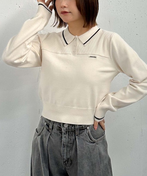 セール】ヨーク切替ポロニット（ニット/セーター）｜archives
