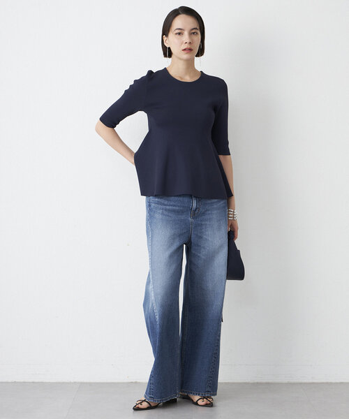 Whim Gazette(ウィムガゼット)の「ペプラムプルオーバー(ニット/セーター・レディース・オフホワイト/ベビーピンク/ネイビー・FREE)」の15枚目の写真