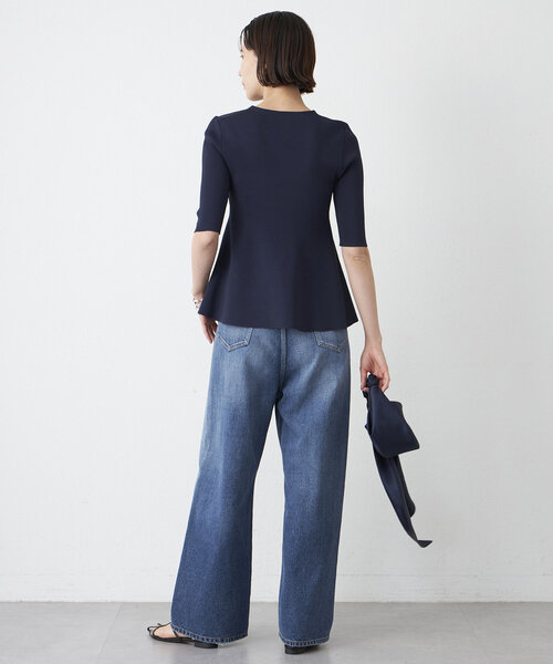 Whim Gazette(ウィムガゼット)の「ペプラムプルオーバー(ニット/セーター・レディース・オフホワイト/ベビーピンク/ネイビー・FREE)」の16枚目の写真