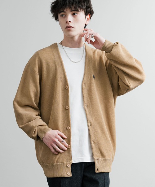 U.S. POLO ASSN.(ユーエスポロアッスン)の「U.S. POLO ASSN ユーエスポロアッスン オーバーサイズワンポイントロゴ刺繍ニットカーディガン(カーディガン/ボレロ・メンズ・ライトブラウン/サンドベージュ/ベージュ/ネイビー/ブラック/ライトブルー・M/LL/L)」の7枚目の写真