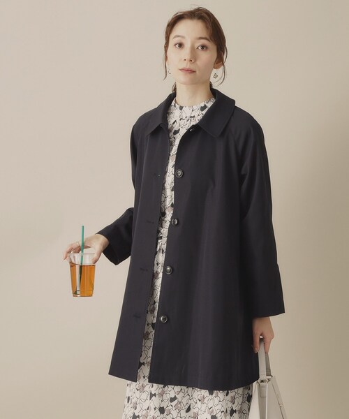 ITS'DEMO（イッツデモ）の「◆【撥水／通勤】ステンカラーコート（ステンカラーコート・レディース・ネイビー/ベージュ/ナチュラル・00）」の3枚目の写真