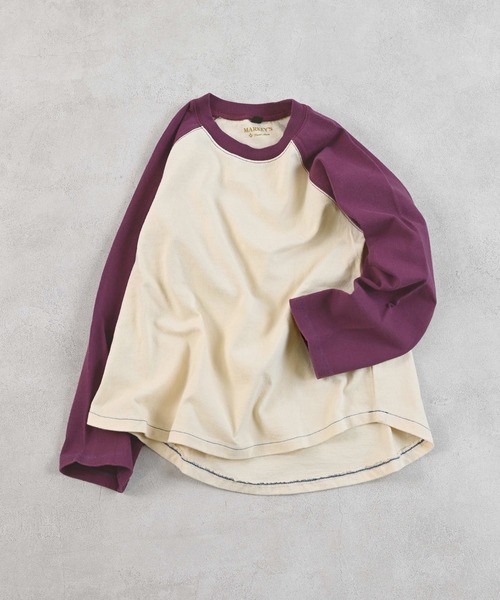 MARKEY'S(マーキーズ)の「甘編み天竺ラグランロンT(Tシャツ/カットソー・キッズ・ブラック/パープル/ベージュ・130/80/120/110/100/140/95/90/150)」の3枚目の写真