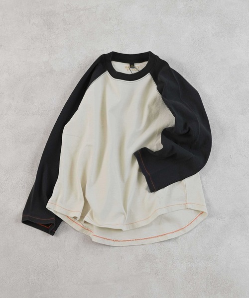 MARKEY'S(マーキーズ)の「甘編み天竺ラグランロンT(Tシャツ/カットソー・キッズ・ブラック/パープル/ベージュ・130/80/120/110/100/140/95/90/150)」の2枚目の写真
