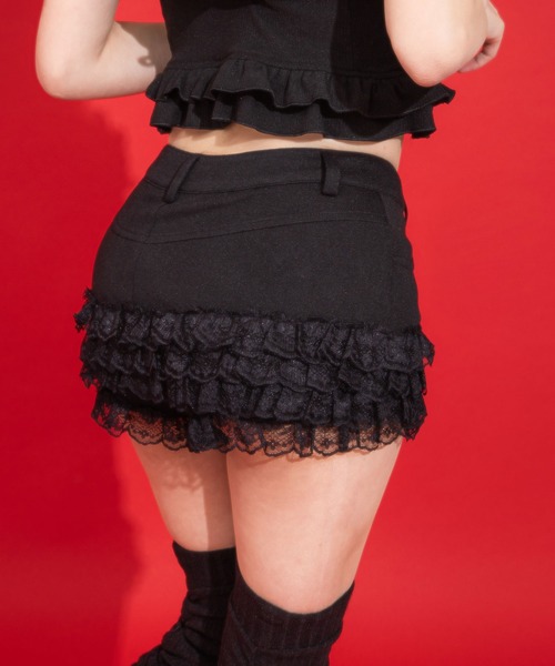 Diable baiser(ディアブルベーゼ)の「スカート見え裾レースショートパンツ【大きいサイズ有】(その他パンツ・レディース・ホワイト/ブラック・LL/LARGE/MEDIUM/SMALL)」の12枚目の写真