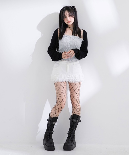 Diable baiser(ディアブルベーゼ)の「スカート見え裾レースショートパンツ【大きいサイズ有】(その他パンツ・レディース・ホワイト/ブラック・LL/LARGE/MEDIUM/SMALL)」の20枚目の写真
