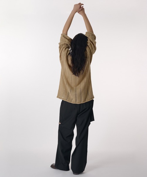 MUHET（ミュエータ）の「side cut out layered slacks pants / サイドカットアウトレイヤードスラックスパンツ（スラックス・レディース・ブラウン/オフホワイト/ブラック・SMALL/MEDIUM）」の20枚目の写真