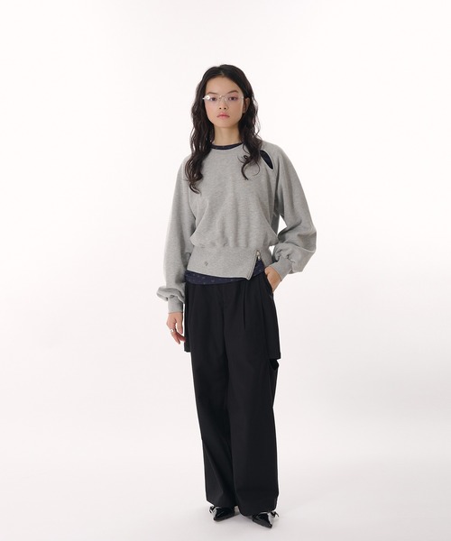 MUHET（ミュエータ）の「side cut out layered slacks pants / サイドカットアウトレイヤードスラックスパンツ（スラックス・レディース・ブラウン/オフホワイト/ブラック・SMALL/MEDIUM）」の14枚目の写真