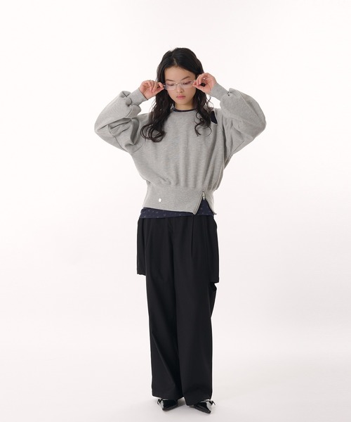 MUHET（ミュエータ）の「side cut out layered slacks pants / サイドカットアウトレイヤードスラックスパンツ（スラックス・レディース・ブラウン/オフホワイト/ブラック・SMALL/MEDIUM）」の13枚目の写真