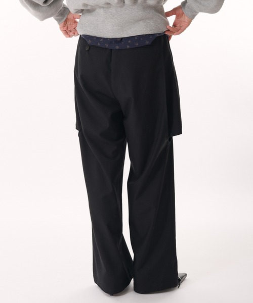 MUHET（ミュエータ）の「side cut out layered slacks pants / サイドカットアウトレイヤードスラックスパンツ（スラックス・レディース・ブラウン/オフホワイト/ブラック・SMALL/MEDIUM）」の8枚目の写真
