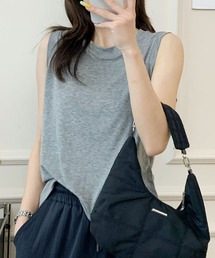 ノースリーブクルーネックTシャツ カットソー