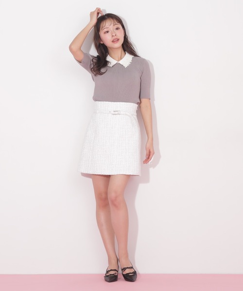 JILL by JILL STUART（ジルバイジルスチュアート）の「◇サマーツィードミニスカショーパン（その他パンツ・レディース・ブラック/ホワイト・SMALL/MEDIUM）」の12枚目の写真