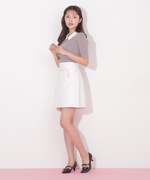 JILL by JILL STUART（ジルバイジルスチュアート）の「◇サマーツィードミニスカショーパン（その他パンツ・レディース・ブラック/ホワイト・SMALL/MEDIUM）」の14枚目の写真