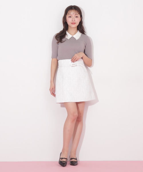 JILL by JILL STUART（ジルバイジルスチュアート）の「◇サマーツィードミニスカショーパン（その他パンツ・レディース・ブラック/ホワイト・SMALL/MEDIUM）」の11枚目の写真