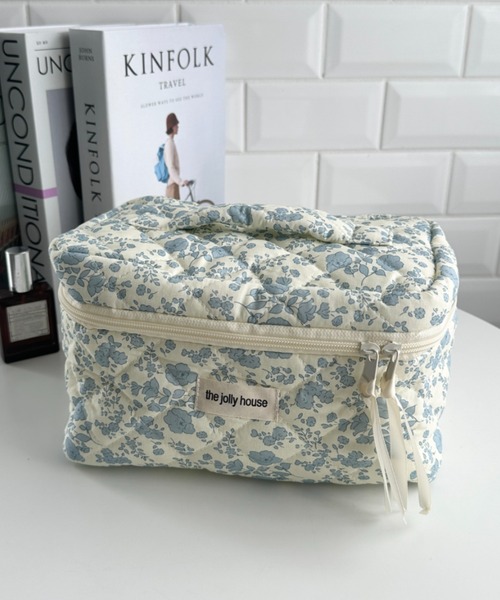 naptime ライトグレー キルティングポーチ CERCA｜Pochi Pouch/(W)【3サイズ展開】シャイニー キルティング