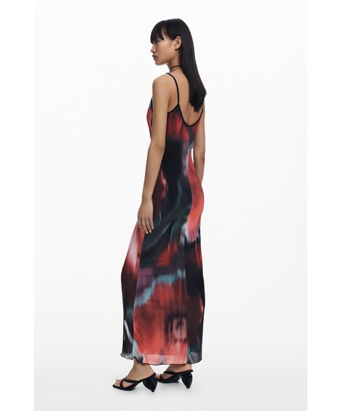 Desigual（デシグアル）の「タイダイプリントキャミソールワンピース 結婚式 二次会 フォーマル（ワンピース・レディース・レッド・XL/L/M/S/XS）」の4枚目の写真