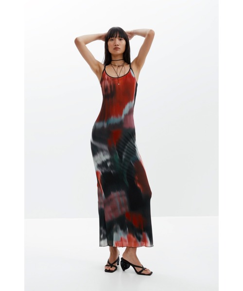 Desigual（デシグアル）の「タイダイプリントキャミソールワンピース 結婚式 二次会 フォーマル（ワンピース・レディース・レッド・XL/L/M/S/XS）」の10枚目の写真