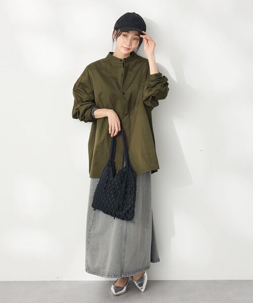 CRAFT STANDARD BOUTIQUE（クラフトスタンダードブティック）の「【ユニセックス】バンドカラーシャツB（シャツ/ブラウス・レディース・ベージュ/ダークカーキ・S/M）」の7枚目の写真