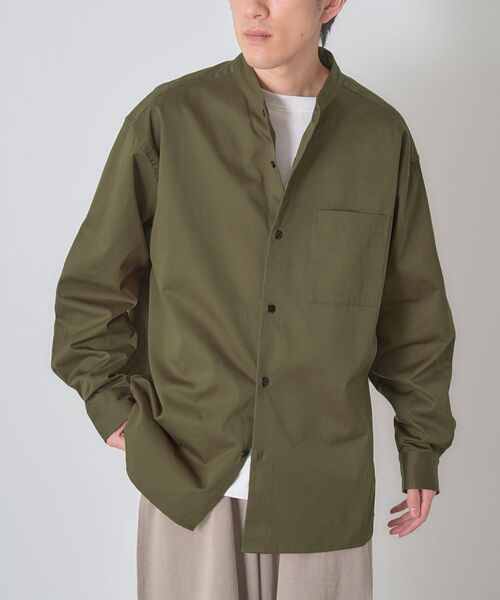 CRAFT STANDARD BOUTIQUE（クラフトスタンダードブティック）の「【ユニセックス】バンドカラーシャツB（シャツ/ブラウス・レディース・ベージュ/ダークカーキ・S/M）」の10枚目の写真