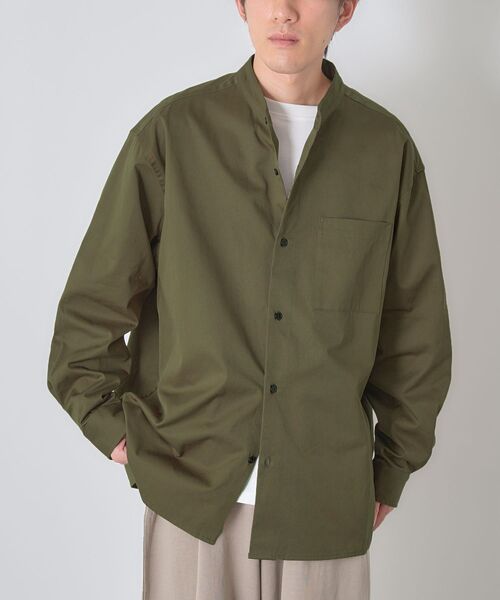 CRAFT STANDARD BOUTIQUE（クラフトスタンダードブティック）の「【ユニセックス】バンドカラーシャツB（シャツ/ブラウス・レディース・ベージュ/ダークカーキ・S/M）」の11枚目の写真