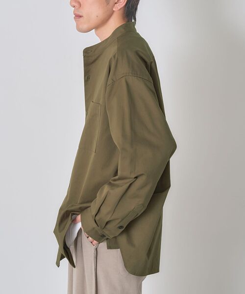 CRAFT STANDARD BOUTIQUE（クラフトスタンダードブティック）の「【ユニセックス】バンドカラーシャツB（シャツ/ブラウス・レディース・ベージュ/ダークカーキ・S/M）」の12枚目の写真