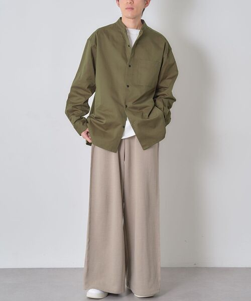 CRAFT STANDARD BOUTIQUE（クラフトスタンダードブティック）の「【ユニセックス】バンドカラーシャツB（シャツ/ブラウス・レディース・ベージュ/ダークカーキ・S/M）」の14枚目の写真