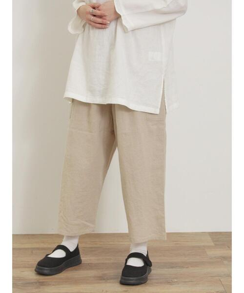 サマンサモスモスパンツ　【CrossxLinen】サイドポケットパンツ セール】 【Cross×Linen】サイドポケットパンツ ≪M/Lサイズ