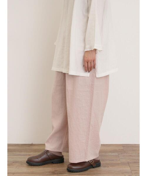 Samansa Mos2（サマンサ モスモス）の「【Cross×Linen】サイドポケットパンツ ≪M/Lサイズ≫（その他パンツ・レディース・ベージュ/ブラック/ピンク/ブルー・L/M）」の4枚目の写真