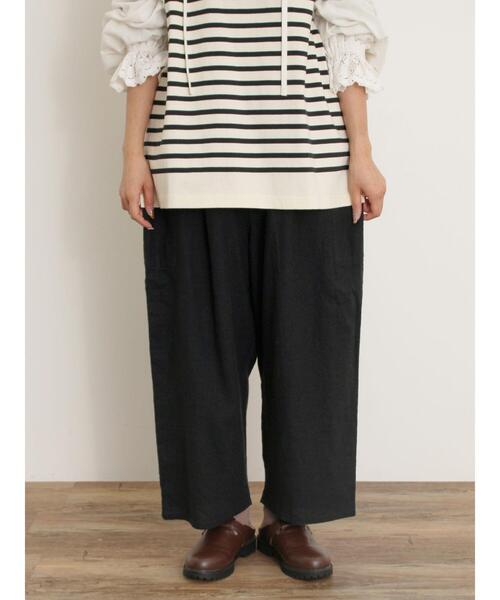 Samansa Mos2（サマンサ モスモス）の「【Cross×Linen】サイドポケットパンツ ≪M/Lサイズ≫（その他パンツ・レディース・ベージュ/ブラック/ピンク/ブルー・L/M）」の2枚目の写真