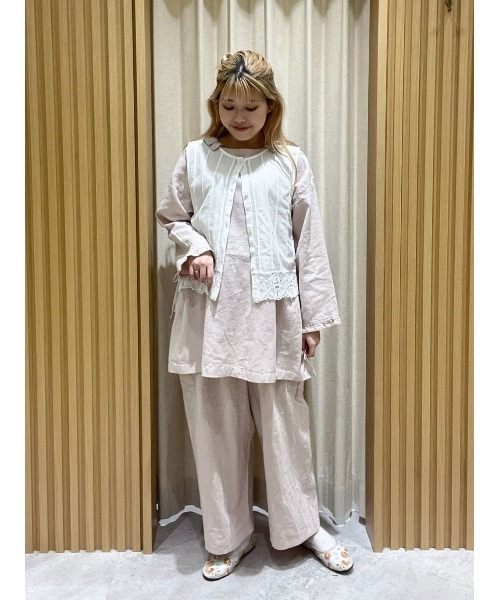 Samansa Mos2（サマンサ モスモス）の「【Cross×Linen】サイドポケットパンツ ≪M/Lサイズ≫（その他パンツ・レディース・ベージュ/ブラック/ピンク/ブルー・L/M）」の5枚目の写真