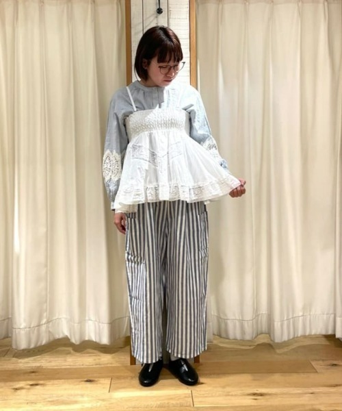 Samansa Mos2（サマンサ モスモス）の「【Cross×Linen】サイドポケットパンツ ≪M/Lサイズ≫（その他パンツ・レディース・ベージュ/ブラック/ピンク/ブルー・L/M）」の6枚目の写真