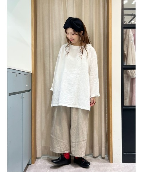 Samansa Mos2（サマンサ モスモス）の「【Cross×Linen】サイドポケットパンツ ≪M/Lサイズ≫（その他パンツ・レディース・ベージュ/ブラック/ピンク/ブルー・L/M）」の12枚目の写真