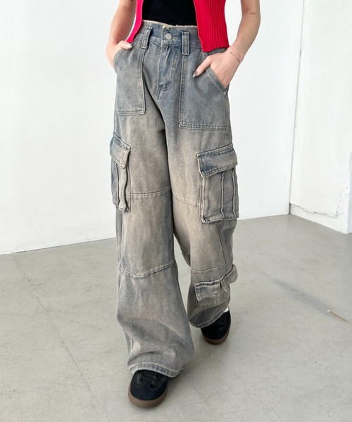 PPFM ピーピーエフエム Y2K デニムカーゴパンツ XS 10115785-1.jpg