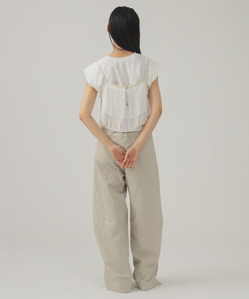 Ray BEAMS（レイビームス）の「ショルダー パッド フレンチスリーブ Tシャツ（Tシャツ/カットソー・レディース・ミント/ホワイト/ブラック・ONE SIZE）」の6枚目の写真