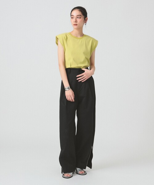 Ray BEAMS（レイビームス）の「ショルダー パッド フレンチスリーブ Tシャツ（Tシャツ/カットソー・レディース・ミント/ホワイト/ブラック・ONE SIZE）」の15枚目の写真