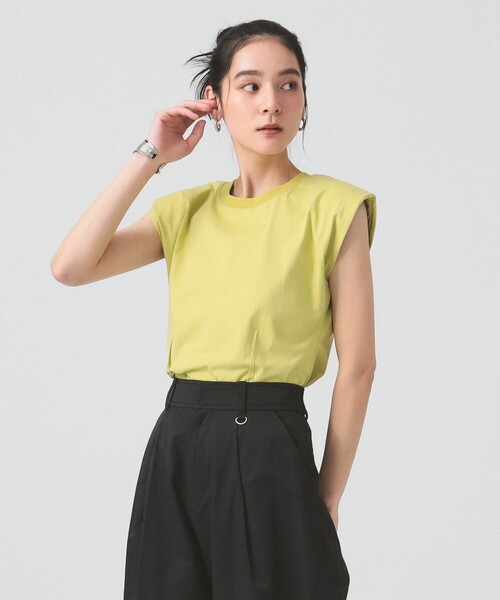 Ray BEAMS（レイビームス）の「ショルダー パッド フレンチスリーブ Tシャツ（Tシャツ/カットソー・レディース・ミント/ホワイト/ブラック・ONE SIZE）」の17枚目の写真