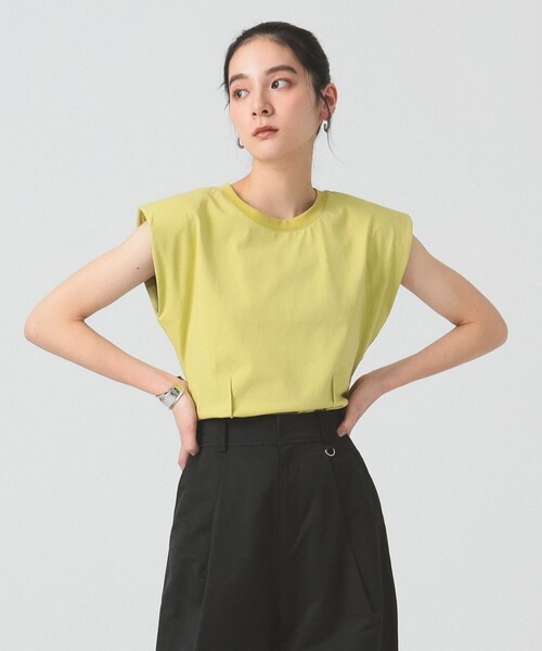 Ray BEAMS（レイビームス）の「ショルダー パッド フレンチスリーブ Tシャツ（Tシャツ/カットソー・レディース・ミント/ホワイト/ブラック・ONE SIZE）」の18枚目の写真