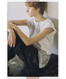 Ray BEAMS | ショルダー パッド フレンチスリーブ Tシャツ(Tシャツ/カットソー)