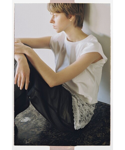 Ray BEAMS（レイビームス）の「ショルダー パッド フレンチスリーブ Tシャツ（Tシャツ/カットソー・レディース・ミント/ホワイト/ブラック・ONE SIZE）」の2枚目の写真