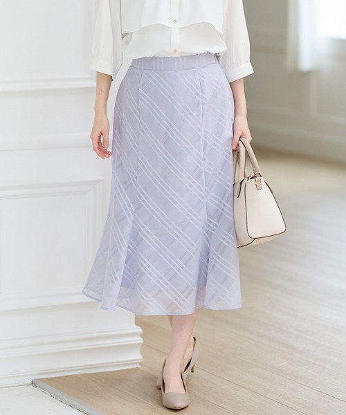 Honeys(ハニーズ)の「シアーチェックスカート(スカート・レディース・アイボリー/ブラック/ネイビー/ラベンダー・3L/L/LL/M/S)」の13枚目の写真