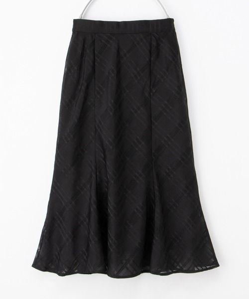 Honeys(ハニーズ)の「シアーチェックスカート(スカート・レディース・アイボリー/ブラック/ネイビー/ラベンダー・3L/L/LL/M/S)」の16枚目の写真