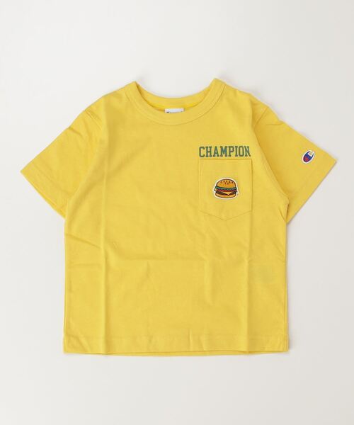 Champion(チャンピオン)の「チャンピオン チャンピオン ポケ付半T_Champion SHORT SLEEVE POCKET T-SHIRT(Tシャツ/カットソー・キッズ・アイボリー/ブルー/マスタード/ホワイト・100cm/110cm/120cm/130cm/140cm/150cm/160cm)」の4枚目の写真