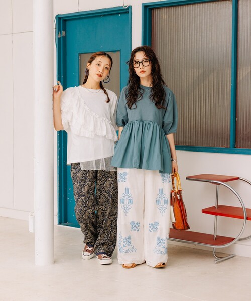 セール】＜新色追加＞フリルチュールドッキングTシャツ（Tシャツ